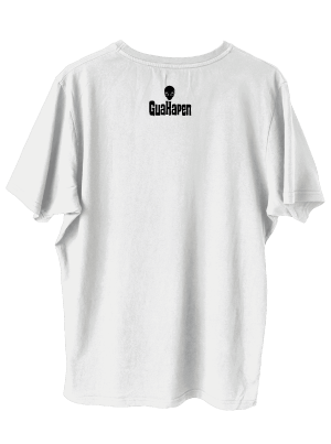 Camiseta urbana estilo oversize en color [negro/blanco] fabricada en algodón premium, con diseño exclusivo de la colección GH impreso en serigrafía de alta definición con motivos de estética streetwear y cultura alienígena.