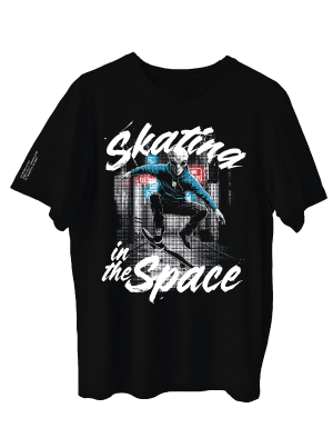 Camiseta urbana estilo oversize en color [negro/blanco] fabricada en algodón premium, con diseño exclusivo de la colección GH impreso en serigrafía de alta definición con motivos de estética streetwear y cultura alienígena.