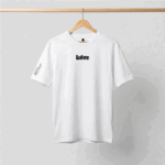 Camiseta blanca oversized We are not from here frontal logo GuaHapen