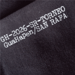 Camiseta negra silueta clásica GuaHapen Torneo San Rafa microfútbol Medellín